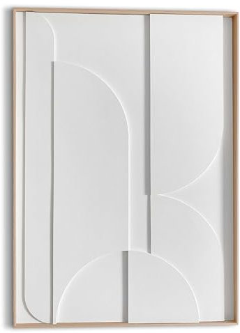 REINDERS Relief Wandbild, Puzzeled, Wohnzimmer, Poster, Wanddeko, Room Decor, MDF,Pflaster, Weiß, 70x50cm