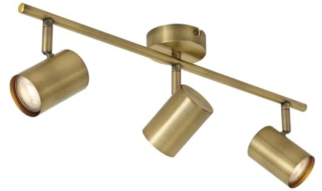 Qazqa Verstellbarer Deckenstrahler, Deckenspot - Jeana - Bronze, max. 35W, Geeignet für LED, 50.5cm, 3-flammig, Ideal als Küche lampe und Wohnzimmerlampe