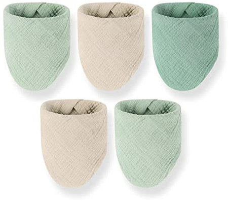Petinard Label Winter-Herbst geeignet warmes Musselin Dreiecktuch Halstuch, bids für Babys und Kleinkind, 5-er Sets