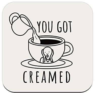 Untersetzer aus Kork – You Got Creamed Coffee Cream Milk – 6 Stück (95 x 95 mm)