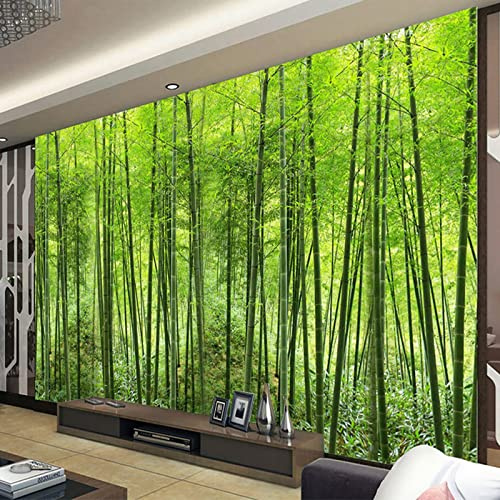 GIVLWF Papier peint photo vert forêt de bambou - 450 x 315 cm