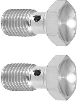 Unifizz 2 Stück Autogewinde Edelstahl Banjo Schrauben Turbo Bremsleitung Fitting Adapter M10 x 1,25 25 mm Länge