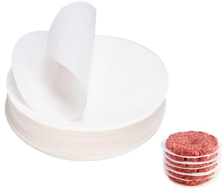 LATRAT 500 fogli di carta antiaderente, per pressa hamburger, carta divisoria per dischi di hamburger, polpette (Ø 15 cm)