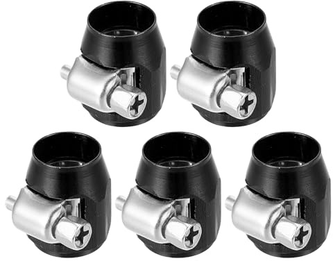 X AUTOHAUX 5 Pcs AN4 Hex Car Hose Finisher Flexible Pipe Clamp with Screw Black