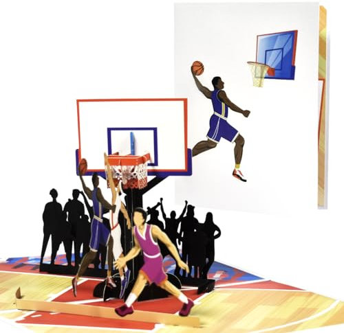 CNLITIHEKA Basketball Vatertagskarte, Happy Fathers Day Karte, Vatertag Pop Up Karte, Pop Up Geburtstagskarte für Vater, Ehemann, Bruder, Chef, Männer.