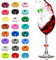 OioTuyi 24 Stück Silikon Glasmarkierer, Wiederverwendbare Glas Marker & Anhänger für Weinglas, Champagnerglas, Cocktailglas, Martini-Glas, Trinkglas - Vielfarbig