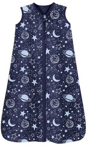 Unnivoll Baby Schlafsack Sommer 0.5 Tog 100% Baumwolle Sommerschlafsack Babyschlafsack 0-6 monate 67 cm für Jungen Mädchen Neugeborene Planet