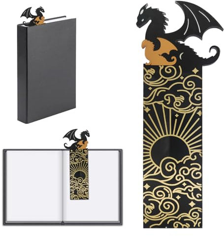 TZQFROCE Lesezeichen Drachen Schwarz Gold Acryl Lesezeichen Rohlinge Buchmarker Personalisiert Lesezeichen Jungs Cool Lesezeichen Basteln Blanko Buchmarker für Jungen und Mädchen, Buchliebhaber