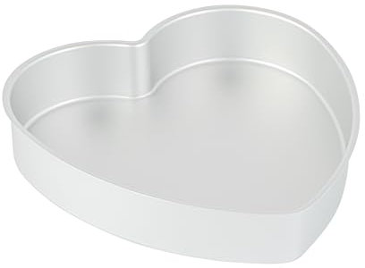 Restaurantware -Met Lux 25,4 x 25,4 x 5,1 cm gerade Backformen, 12 herzförmige Kuchenformen – ofenfertig, gefrierbar, eloxiertes Aluminium, Herzbackformen, fettdicht, für Valentinstagskuchen
