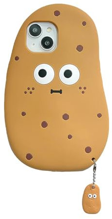 Nogkdyc Kawaii Handyhülle Für iPhone 15 Niedliche Ausdruck Kartoffel-Telefon Hülle Für iPhone 15/14/13/12Promax Kreative Dreidimensionale Silikonabdeckung Vollweiche Schale-12-B