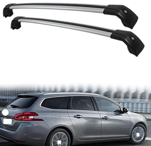 CCLXWY 2 Stück Aluminium Dachträger Relingträger Dachgepäckträger- Alu Relingträger für Peugeot 308 SW 2007-2019,A