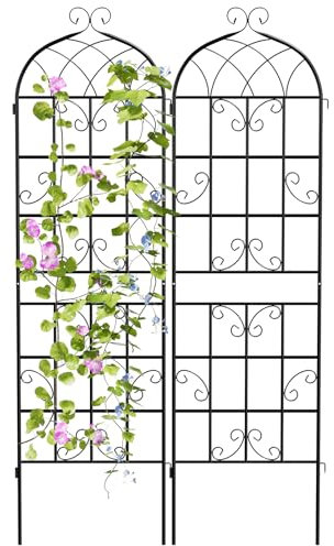 The Fellie Garden Trellis For Climbing Plants, Metal Plant Supports Perfect For Outdoor Climbing Plants, Flowers, Vegetables & Vines, Trellis Fence Panels For Patio Lawn Wall Decor, 2 PCS, 50 * 180CM
