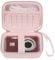 Elonbo Camera Carrying Case for Kodak PIXPRO FZ55 / FZ53 / FZ45 / FZ43 16MP Digital Camera, Vlogging Camera Storage Holder Trave Bag, ​Mesh Bag Fits Batteries, Cable, Memory Card, Pink