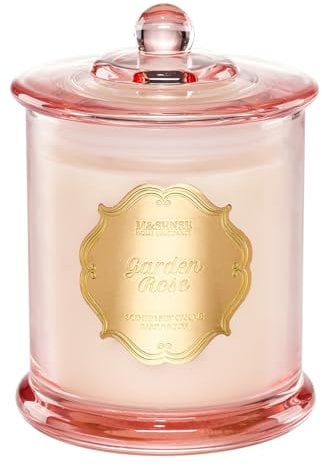 M&SENSE Duftkerze im Glas Rose Kerze Sojawachsduftkerze 60 Stunden langer Brennzeit Jasmin Duftkerzen Entspannung Aromatherapie Kerze Geschenk für Frauen zum Valentinstag/Geburtstag