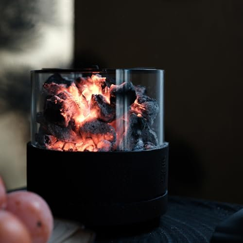 Stufa a Carbone in Ghisa, Braciere da Tavolo, Stufa Portatile per Preparare Il Tè, S'mores, Barbecue, Cucina All'aperto