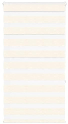vidaXL Doppelrollo Marmorbeige 80x150 cm Stoffbreite 75,9 cm Polyester