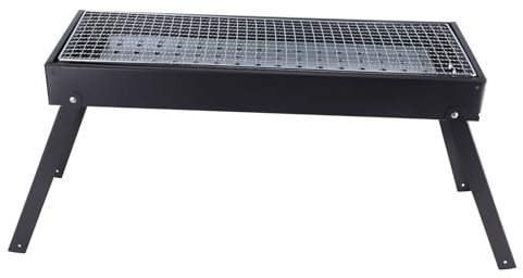 Yomiyuyr Barbecue Holzkohlegrill, zusammenklappbares tragbares Grillwerkzeug aus Edelstahl, leichter tragbarer Holzkohlegrill – faltbares Design für einfachen Transport, ideal für