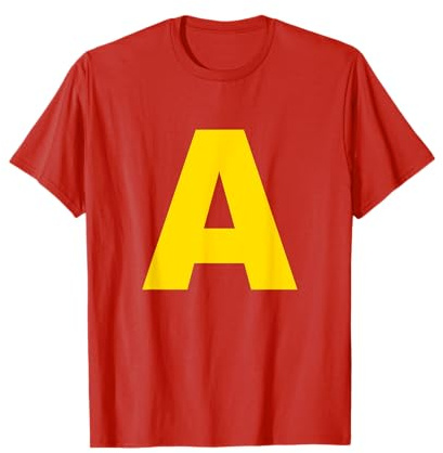 Buchstabe A gelb Streifenhörnchen Kostüm Gruppen Karneval A T-Shirt