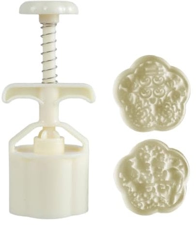 Dawutocap Molde para tartas de luna con 2 sellos, para pasteles de judías verdes, prensado a mano, herramienta para hornear postres para festivales