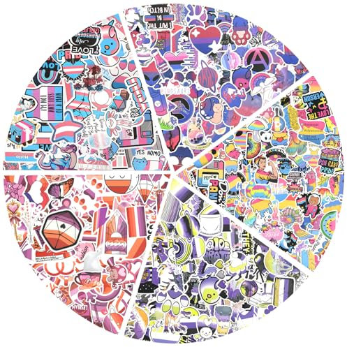 300PCS Pride Stickers Pride Accessories, LGBT Stickers Rainbow Sticker for LGBT Accessories LGBTQ Gifts, Rainbow Decorations for Bicycle Car Sticker Skateboard Stickers