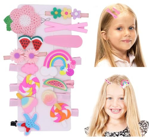 14 Piezas Horquillas Pelo, Niñahorquillas Pelo, Clips de Pelo Accesorios Pelo Niña,Multicolor Pinza,Adornos Pelo Niña,Pinzas Pelo Niña Lindas Pinzas para el Cabello Moda Niñas Accesorios