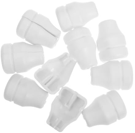 Veemoon 6pcs Wood Window Blind Cord Knobs, White Blind Pull Cord Ends Tassel Window Rope Connector Pull Ends Replacement - Four Hole Tassel Knobs - for Various Shades and Curtains