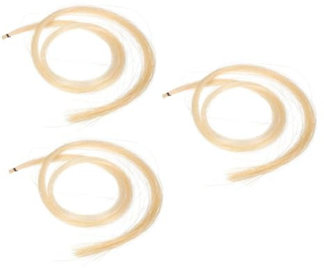 TOYANDONA 3 Stück Geigenbogenhaare Violine Haare Ersetzen Geigenbogen Instrumentenzubehör Geigenhaar Kreative Geige Pferdehaar Geigenbogen Haarersatz Khaki Weißes Pferdes Chwanz Haar