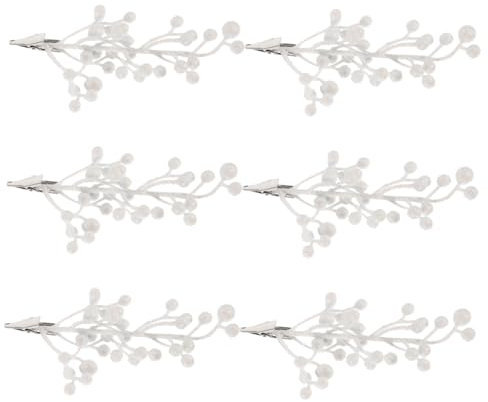 VILLFUL 6piezas Clip para Decoración De Árbol De Navidad Tallos De Bayas Artificiales Decoración Navideña para Manualidades Festivas