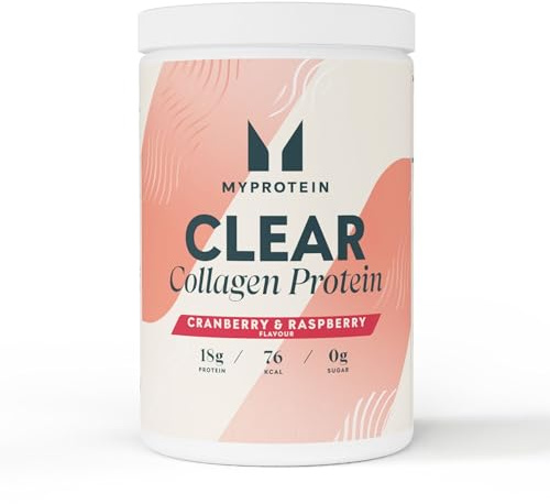 Myprotein Clear Collagen Protein Powder | Cranberry & Raspberry - 30 Servings (648 g) | 18 g Hydrolysed Peptides | Juice‑Style Clear Protein Drink | Zero Fat & Sugar | Muscle Growth & Skin Health