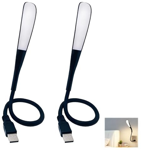 Luce USB Dimmerabile per PC Portatile, Luce da Tastiera con Collo d'Oca Flessibile, Luminosità Regolabile a 3 Livelli, Lampada USB Ideale per Lettura e Lavoro, Alimentazione USB, luce da lettura (2)
