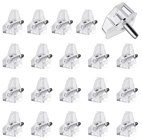 20 Stück 3 mm (1/8 Zoll) Regalstützstifte, transparente Kunststoffstifte für kleine 3-mm-Löcher, Regalstützen für Schränke, Regale, Bücherregale, Küchenschränke und mehr