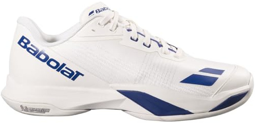 Babolat Herren Jet Mach 4 All Court Tennisschuhe, Creme/Dunkelblau, 45 EU