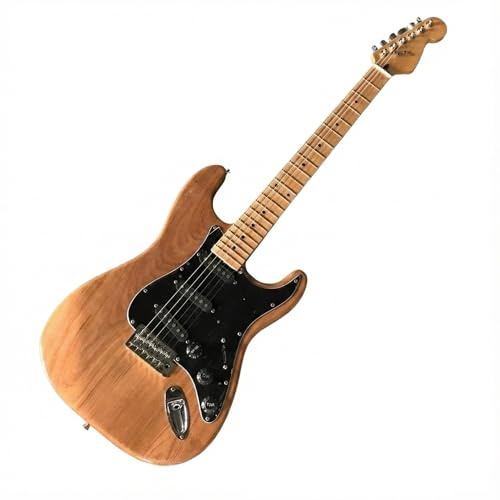 E-Gitarre, Korpus aus naturbelassenem Ulmenholz, HSS-Tonabnehmer, Ahorngriffbrett, seidenmatt lackiert