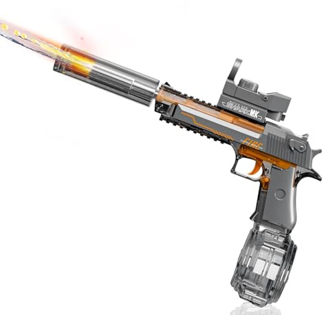 UROINT Elektrische Wasserpistole für Kinder, Wasserspritzpistole LED-Licht | Electric Water Gun Automatische Spritzfunktion, Wasser Pistole Outdoor Pool Spielzeug FüR Erwachsene Jungen MäDchen Schwarz