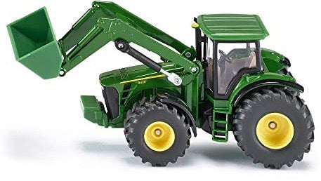 siku 1982, John Deere Traktor mit Frontlader, 1:50, Metall/Kunststoff, Grün, Viele Funktionen