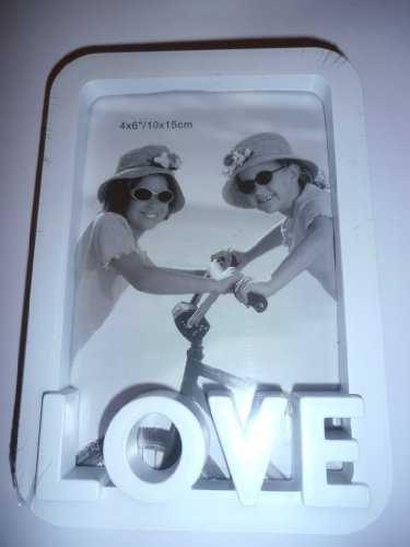 Bilderrahmen Fotorahmen LOVE für Bilder 10x15cm weiß
