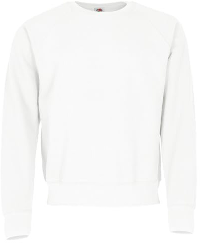 Fruit of the Loom Mens Lightweight Raglan Sweatshirt (240 GSM) (M) (White)