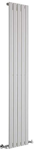 Milano Alpha White Vertical Single Flat Panel Radiator - 1780mm x 350mm
