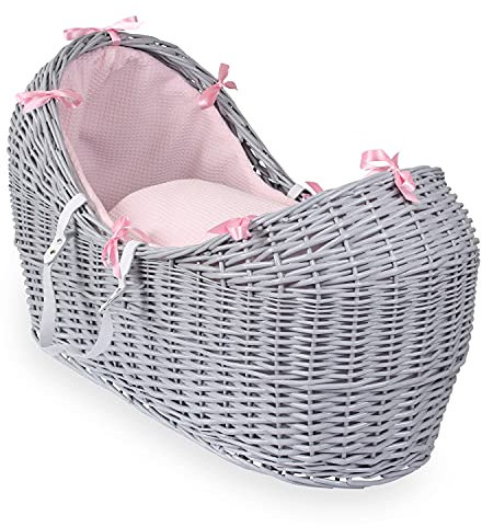 Clair de Lune Noah Pod en osier gaufré Gris Rose