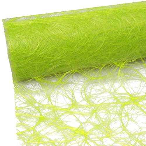 Sizoweb Rouleau de 25 mètres de chemin de table + 100 diamants décoratifs inclus, Polyester, Maigrün, 30cm Breite