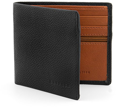 Gryphen Men's RFID Blocking Genuine Leather Wallet (Black/Tan)
