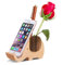 AhfuLife Elephant Pencil Phone Stand Christmas Gifts Ideas for Women, Beech&Walnut Wooden Pen Pot Holder Desk Decoration Stationary Gifts for Women Xmas Birthday Mother's Day Valentine's Day