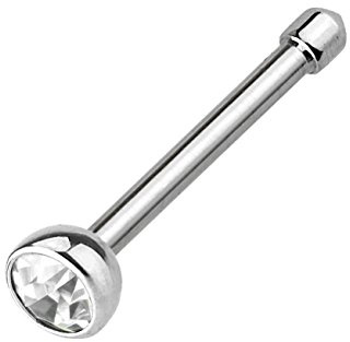 beyoutifulthings Nasen-Piercing KRISTALL Nasen-Ring Nasen-Stecker Press Fit Stift Chirurgenstahl Silber Multicolor Stab-Dicke 1mm