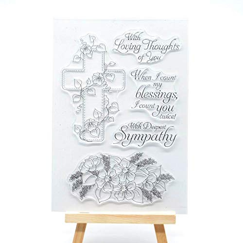 WooYangFun Joyful Home 1 x Kreuz-Stempel aus Gummi für Karten, Dekoration und Scrapbooking