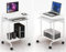 Techly 105926 Scrivania Mobile Compact per Computer Ripiano Tastiera Scorrevole Bianco Bianco