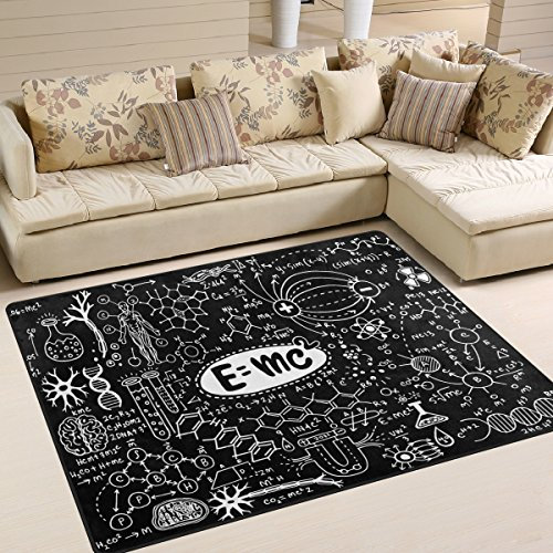 Use7 Teppich, Motiv Physik Formel, Schwarz, Textil, mehrfarbig, 160cm x 122cm(5.3 x 4 feet)