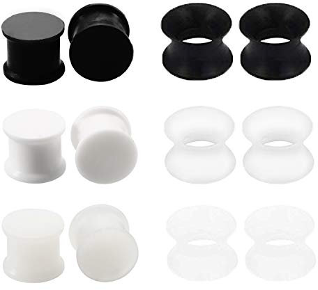 Mayhoop 6 Paires Piercing d'Oreille Plugs Tunnels Silicone Ecarteur d'Oreille Expandeur Gauge Bijoux de Piercing 16mm