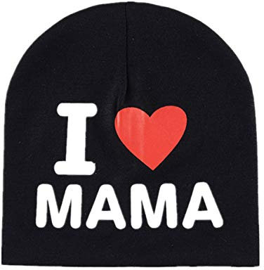 Nest Home Warme Strickmütze, für Babys Junge oder Mädchen Baby Mütze mit Buchstaben I Love Papa/Mama (Black I Love Mama, Durchschnittliche)