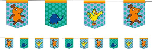 DH-Konzept Die Maus Wimpelkette 3,5 m // Kindergeburtstag Sendung mit der Maus