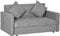 HOMCOM 2 Seater Sofa Bed, Convertible Bed Settee, Modern Velvet Loveseat Sofa Couch with 2 Cushions, Hidden Storage for Living Room, Guest Room, Light Grey